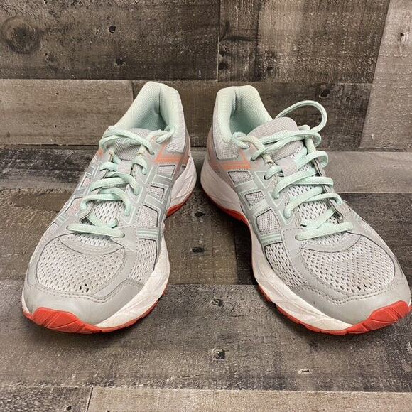 Asics Women's Gel Contend 4 Ortholite Running Shoes Size 8 Gray Mint T765Q VGUC - Picture 4 of 10
